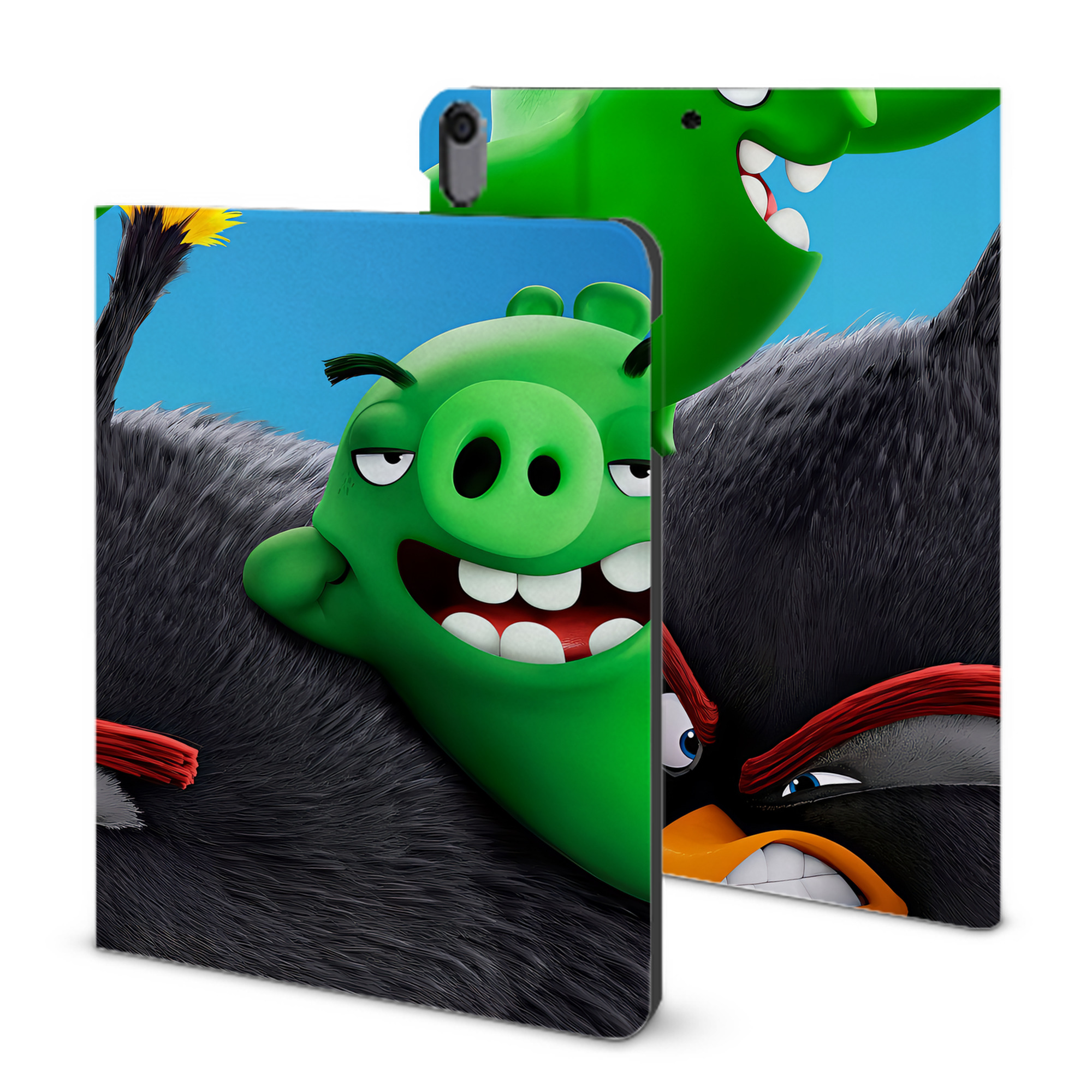 （画像用） Angry Birds アングリーバード IPad ケース ブック型 PUレザー TPU 耐衝撃 軽量 薄型 ペン収納なし 全面保護 IPad 各モデル対応